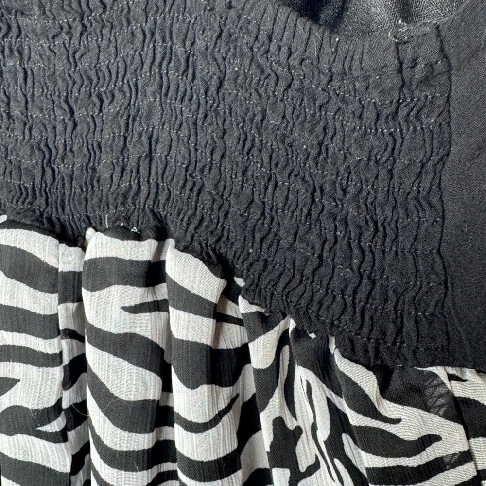 Womens Y2K Babydoll Tank Top 90s Zebra Indie Mob Wife‎ Sheer Edgy Italian Glam